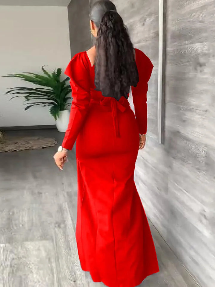 Long Sleeve Off Shoulder Maxi Dress