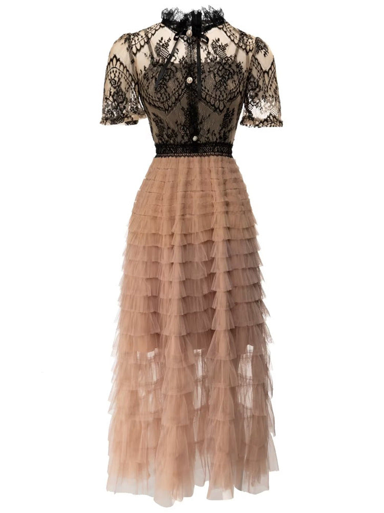 Lace Ruffle Tulle Dress