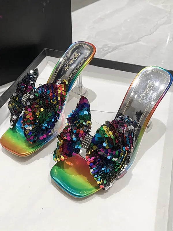 Sparkling Butterfly Bow High Heel Sandal