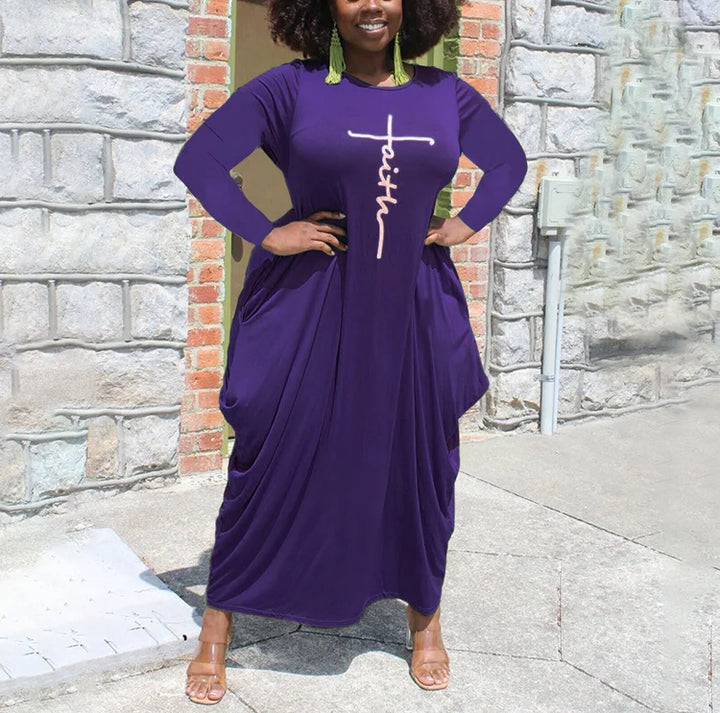 Knit Crew Neck Pendulum Skirt Dress