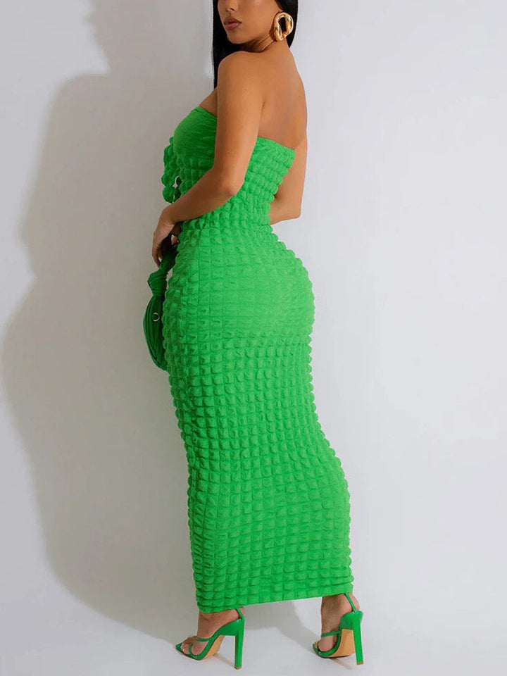 Strapless Bubble Bodycon Dress