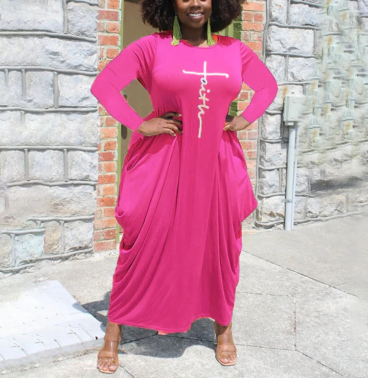 Knit Crew Neck Pendulum Skirt Dress