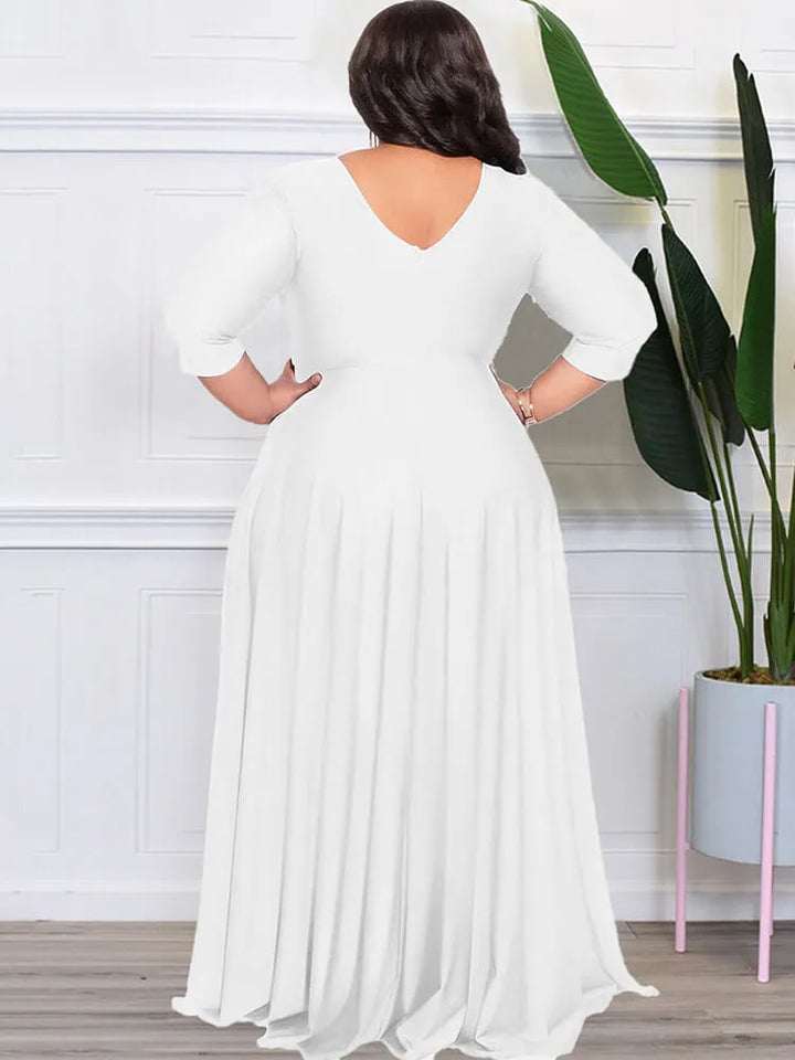 Bracelet Sleeve V Neck Bodycon Maxi Dress