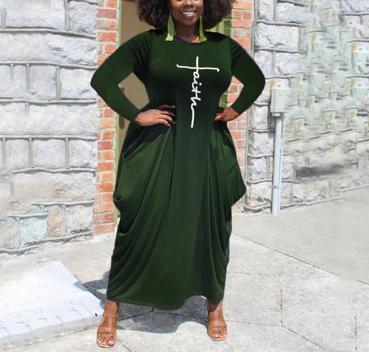 Knit Crew Neck Pendulum Skirt Dress