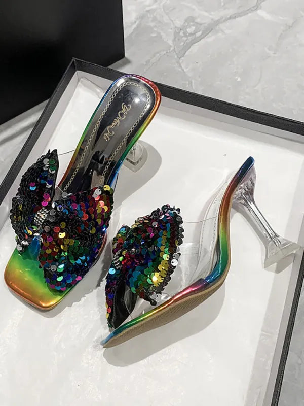 Sparkling Butterfly Bow High Heel Sandal
