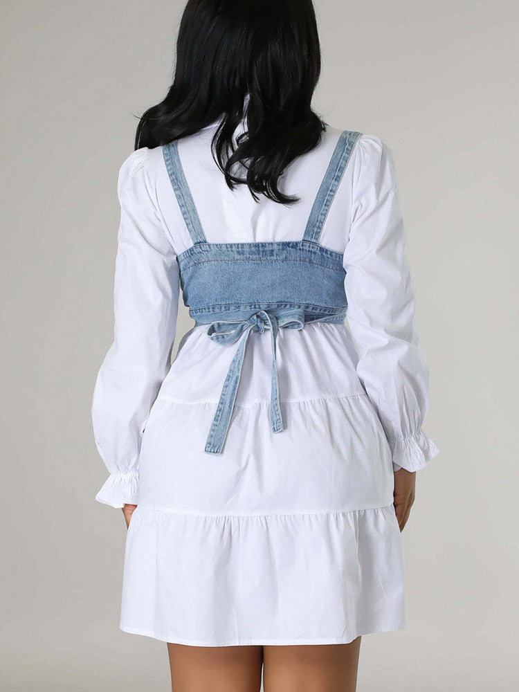 Denim Vest & Shirt Dress Set