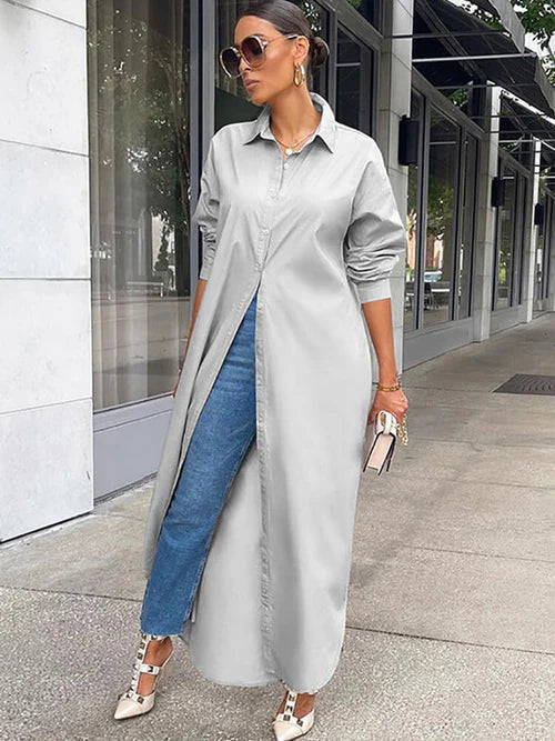 Button Down Long Sleeve Shirt Dresses