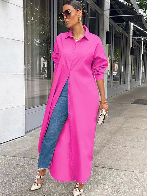 Button Down Long Sleeve Shirt Dresses