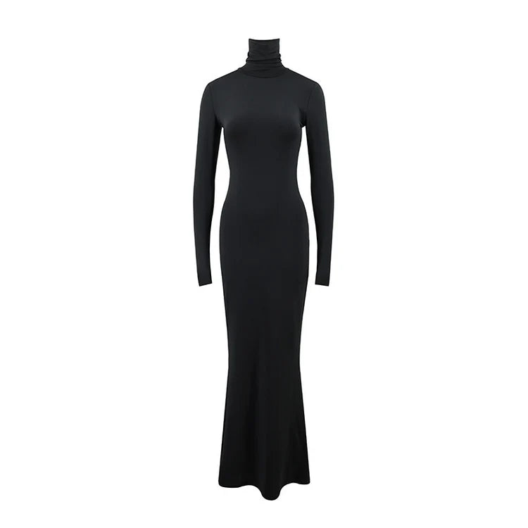 Long Sleeve Waisted Fishtail Dresses