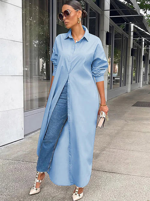 Button Down Long Sleeve Shirt Dresses