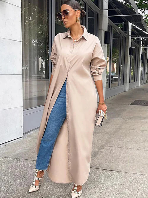 Button Down Long Sleeve Shirt Dresses