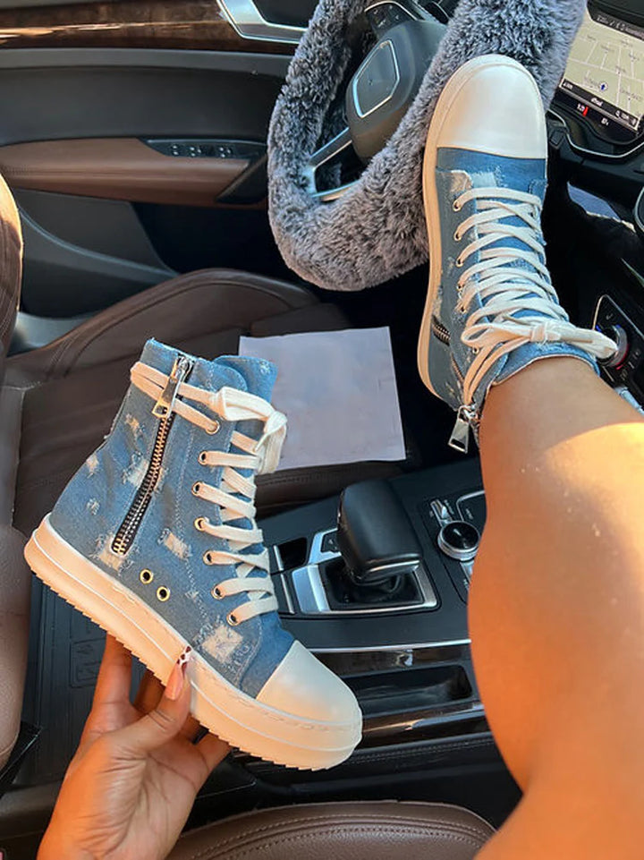 Denim High Top Sneakers