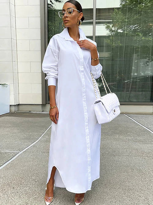 Button Down Long Sleeve Shirt Dresses