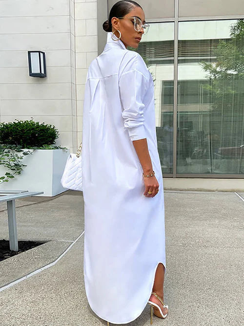 Button Down Long Sleeve Shirt Dresses