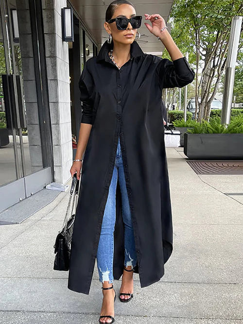 Button Down Long Sleeve Shirt Dresses