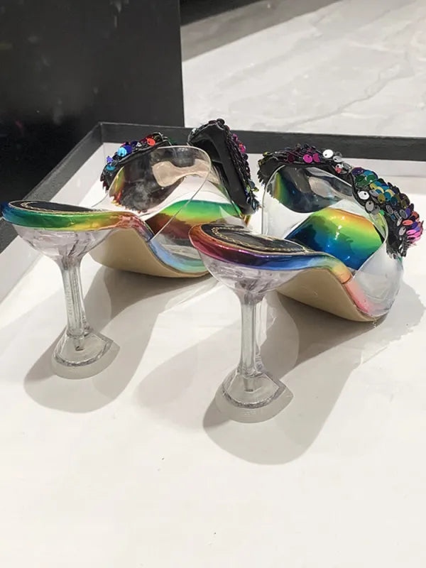 Sparkling Butterfly Bow High Heel Sandal