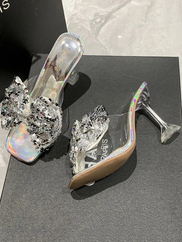 Sparkling Butterfly Bow High Heel Sandal
