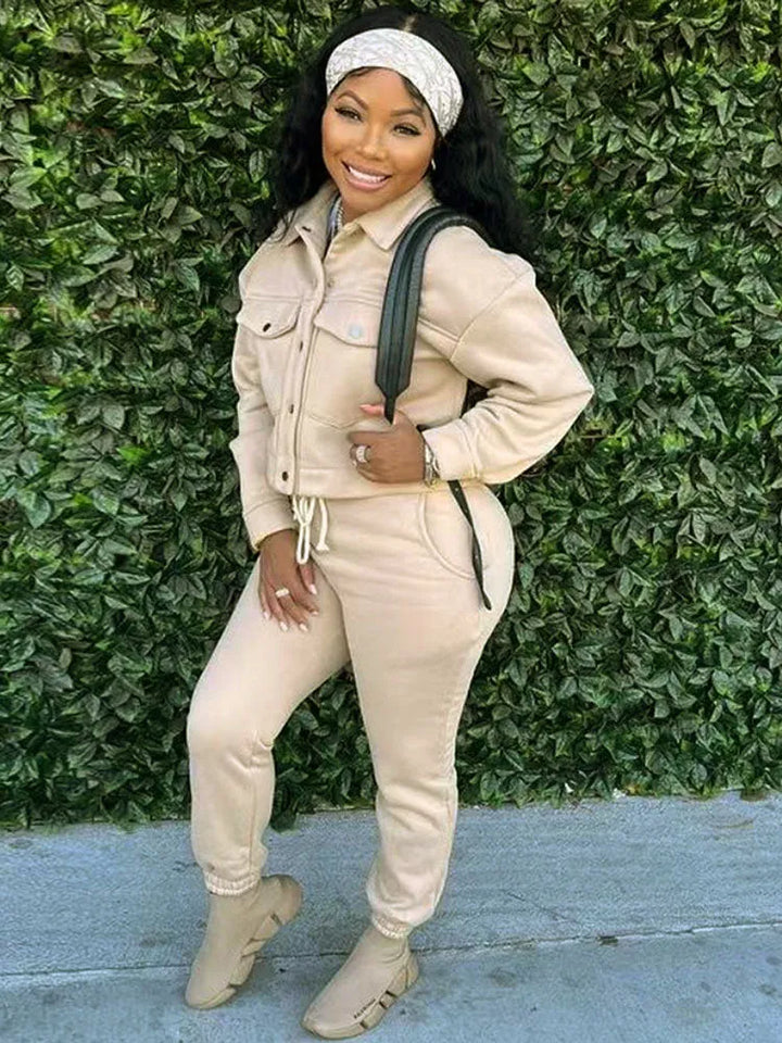 Two Piece Short Coat Long Pants