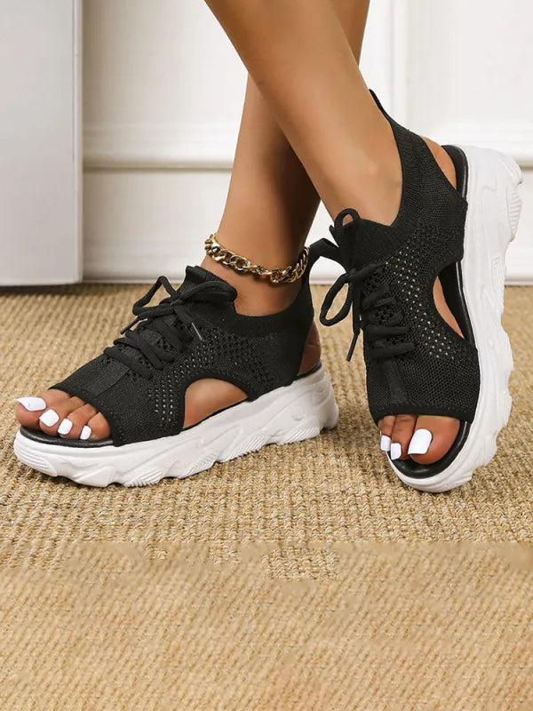Fly Kinitting Vamp Platform Sandal