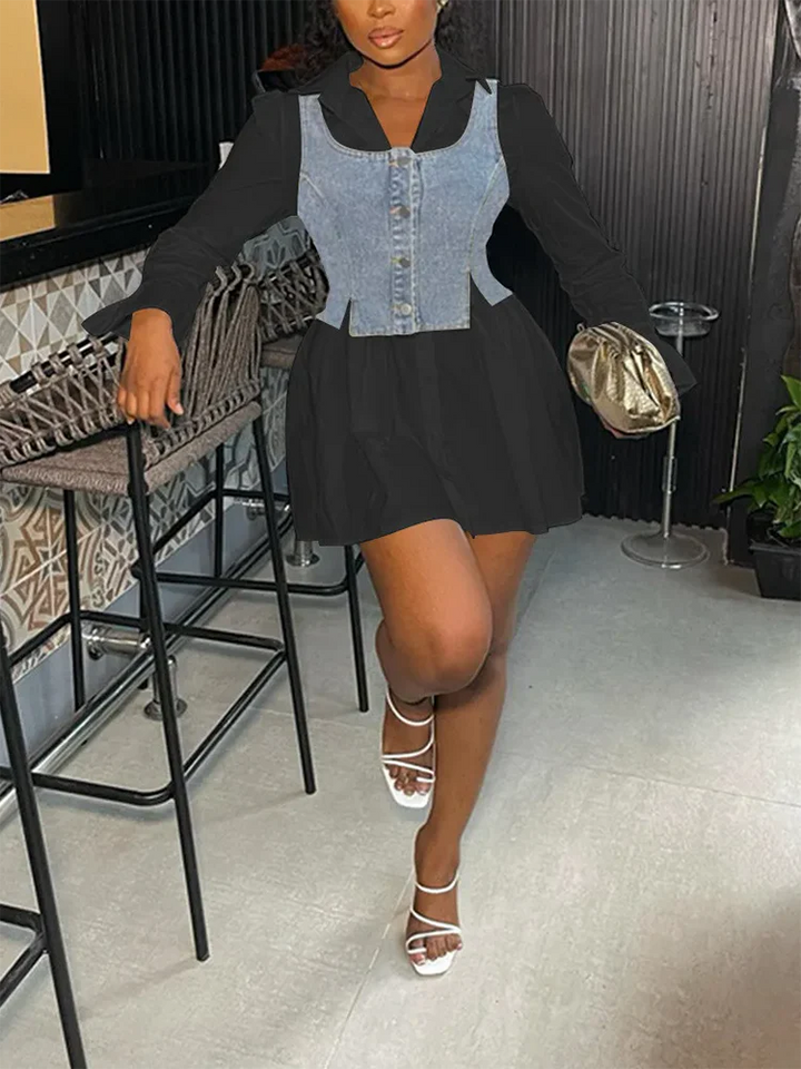 Denim Vest And Shirt Dress