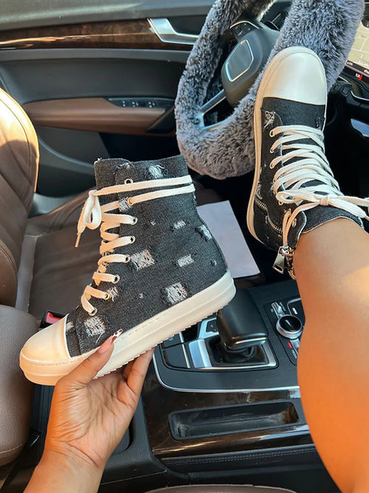 Denim High Top Sneakers