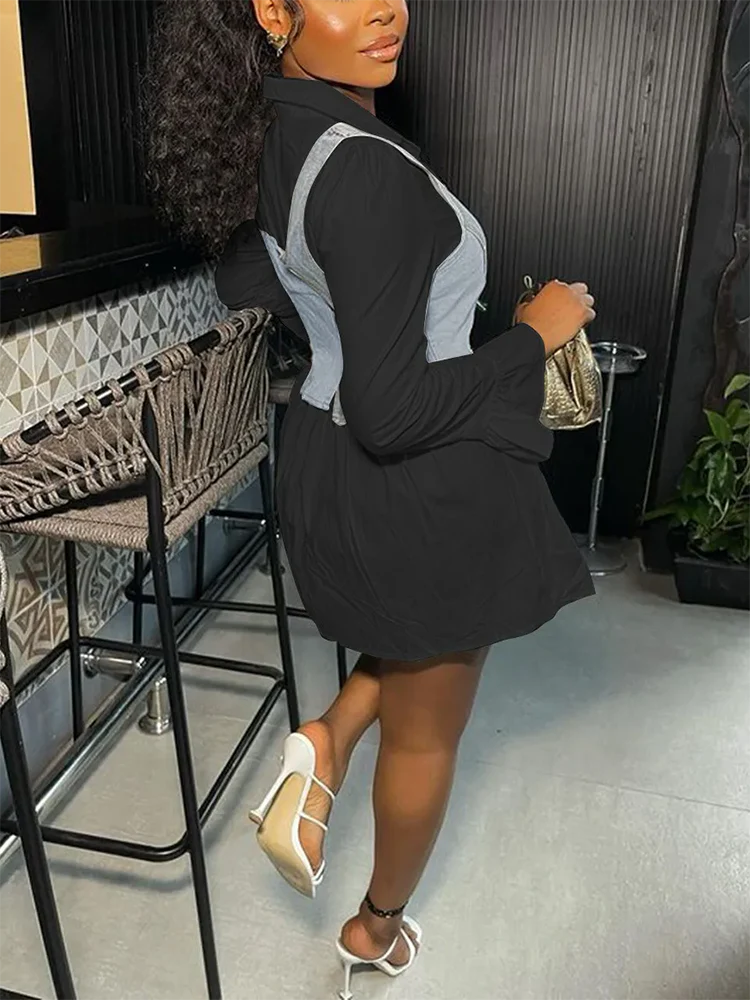 Denim Vest And Shirt Dress