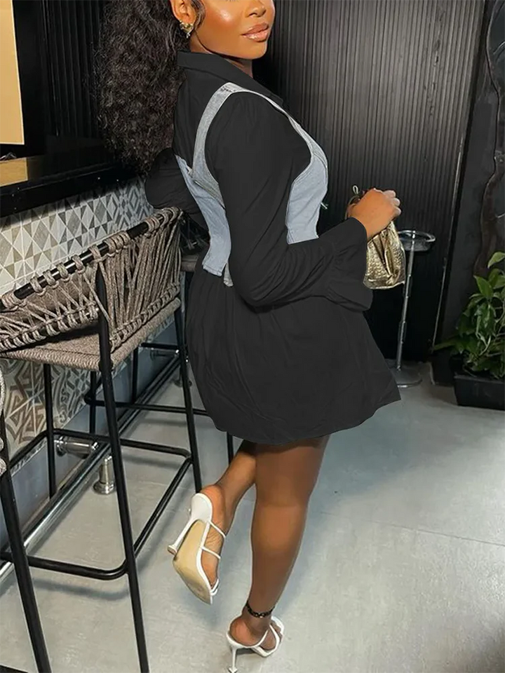Denim Vest And Shirt Dress
