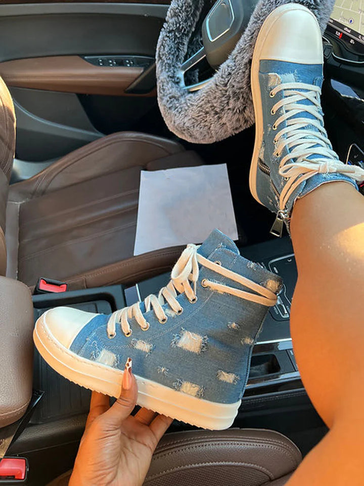 Denim High Top Sneakers