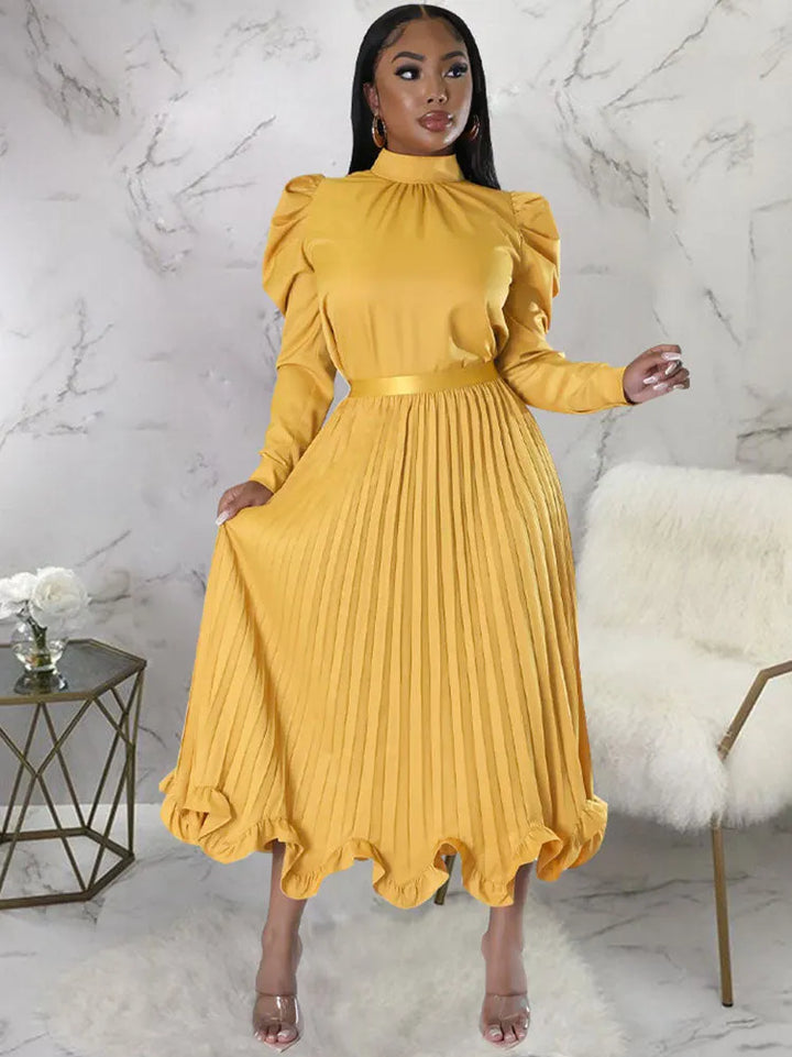Two Piece Crop Top Pleated Maxi Skirts
