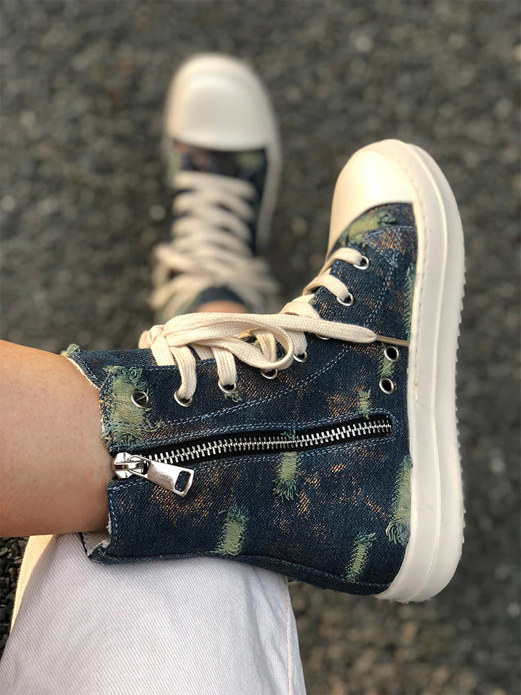 Denim High Top Sneakers