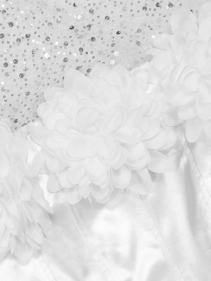 Strapless Sequin Mesh Dress