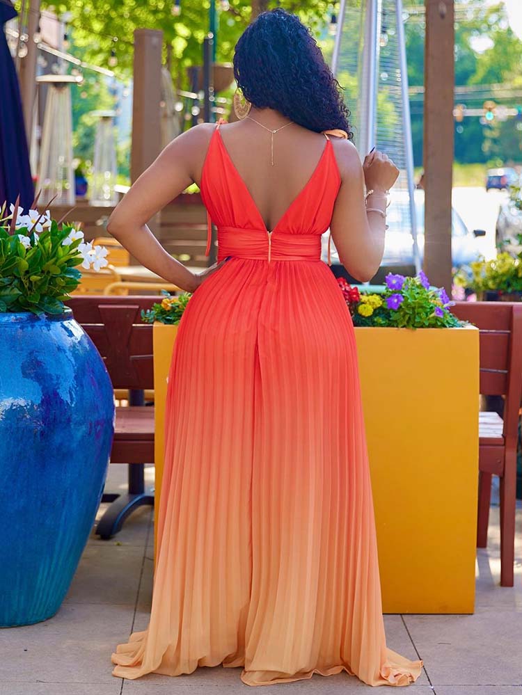 Ombre Pleated Dress