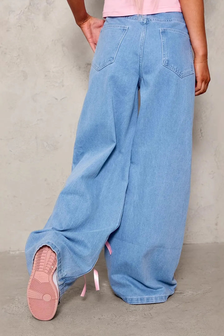 Bow Ribbon High Rise Jeans