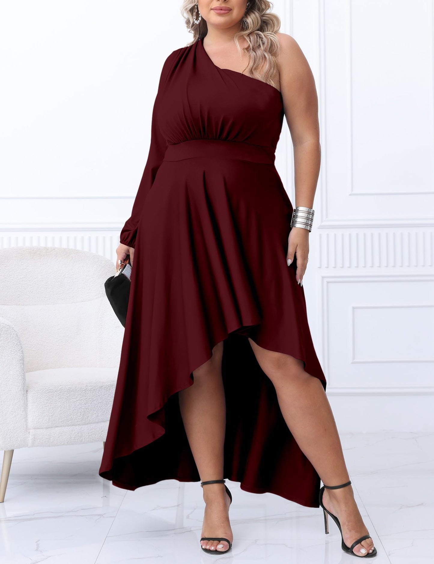 One Shoulder Irregular Hem Dress