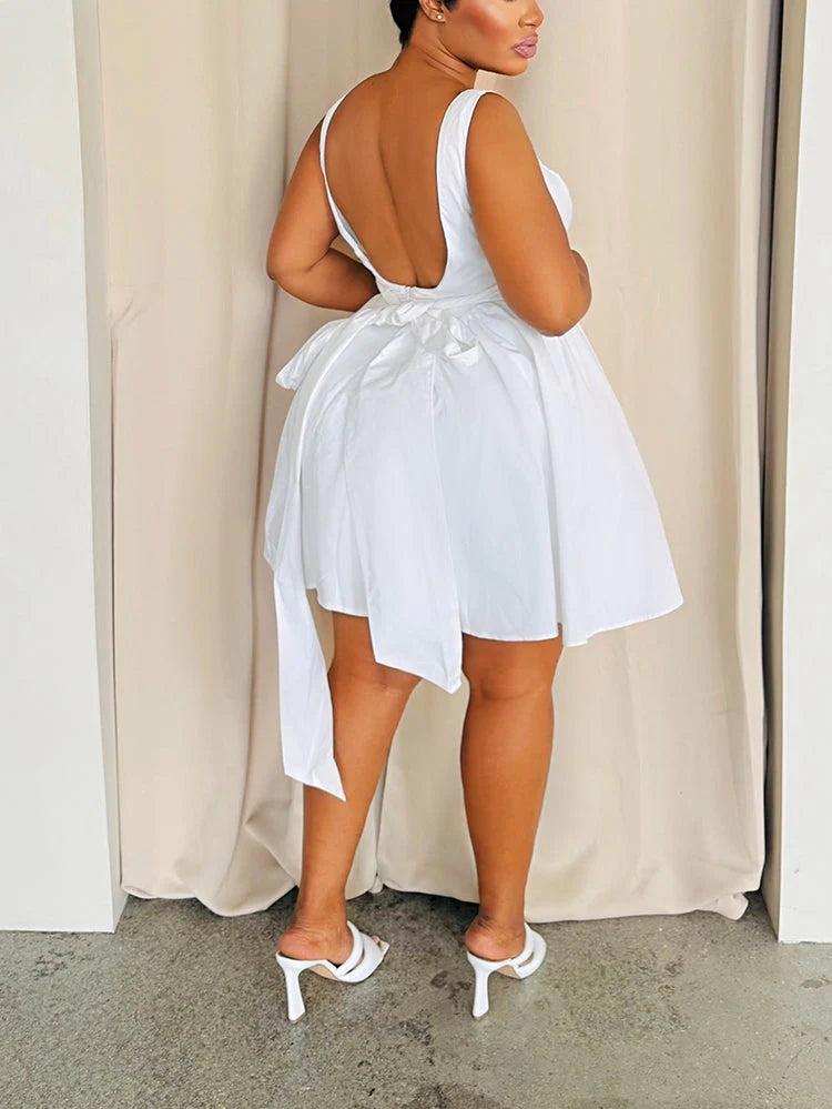 Back Bow Mini Dresses