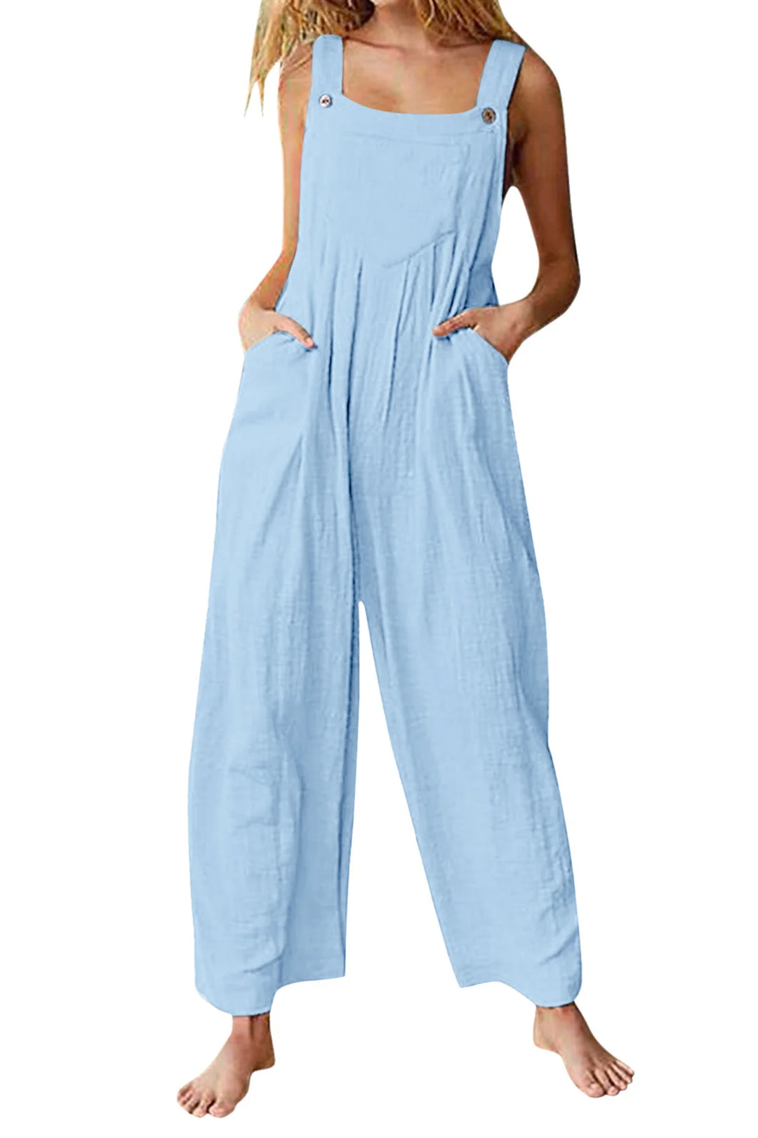 Candy Color Chest With Pocket Jumpsuits