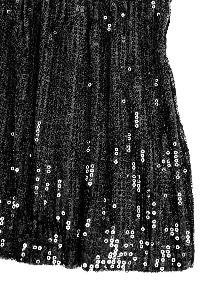 Printed Ruffle Glitter Dress