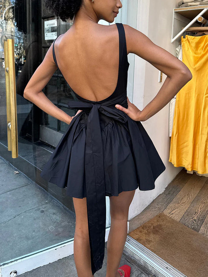 Back Bow Mini Dresses