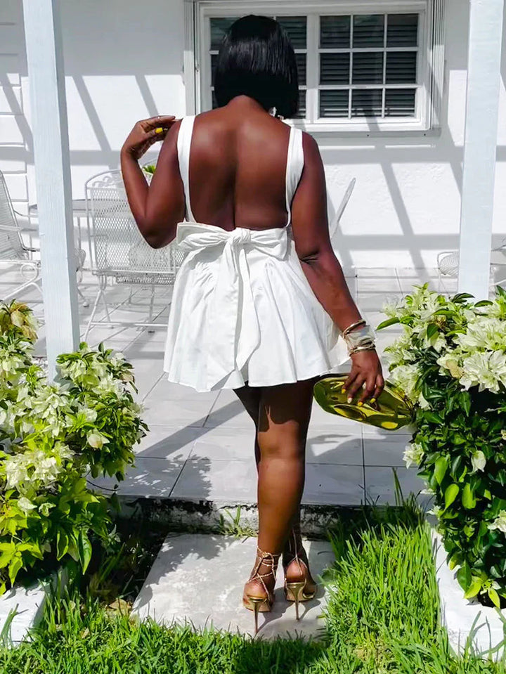 Back Bow Mini Dresses