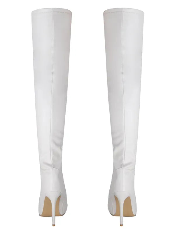 Pointed Toe Patent Leather Over-the-Knee Boots