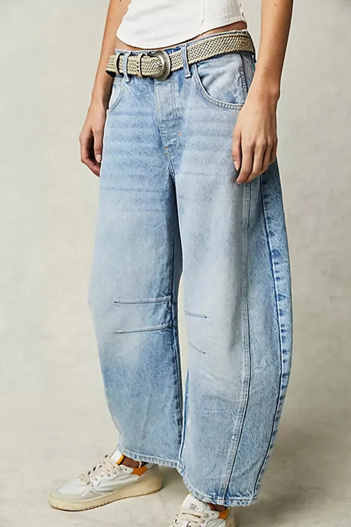 Mid-Rise Baggy Ballon Jeans