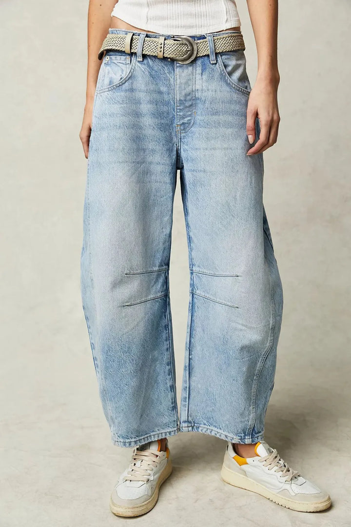 Mid-Rise Baggy Ballon Jeans