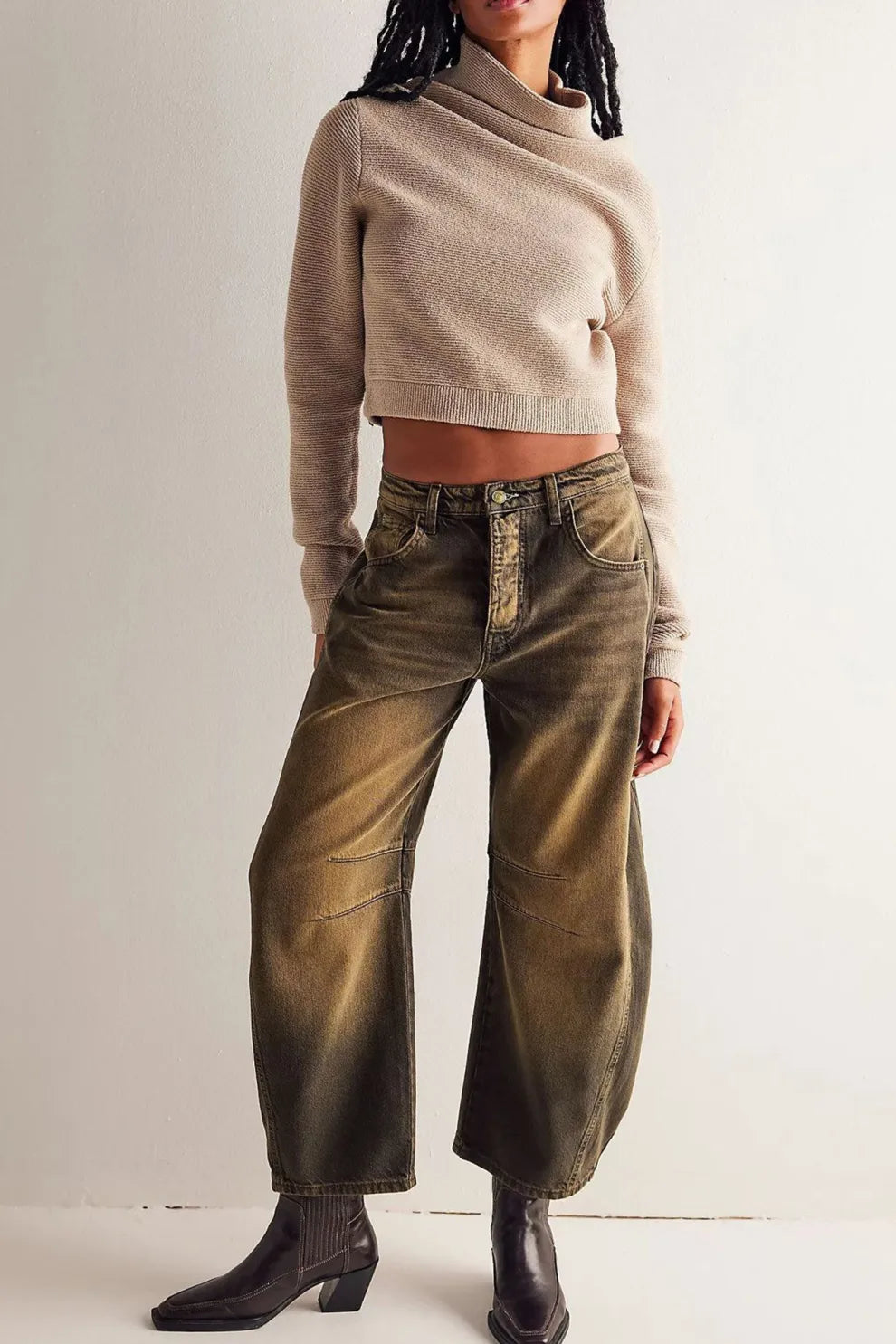 Mid-Rise Baggy Ballon Jeans