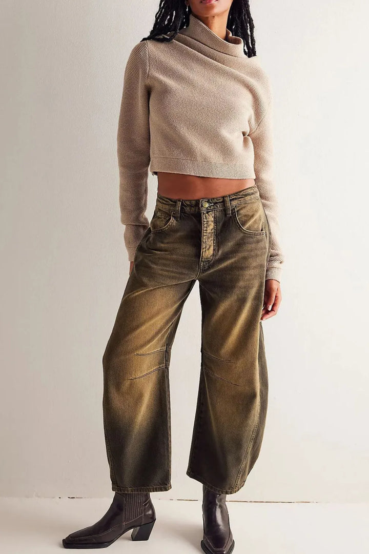 Mid-Rise Baggy Ballon Jeans