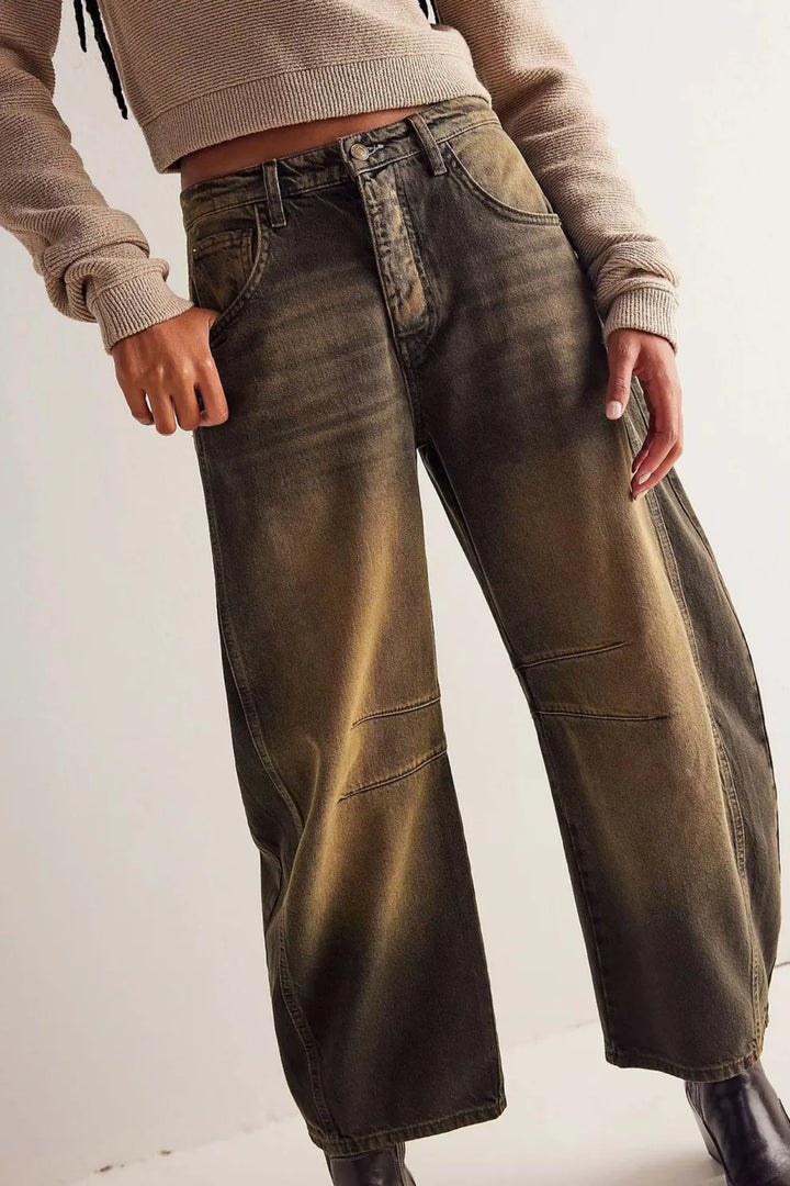 Mid-Rise Baggy Ballon Jeans