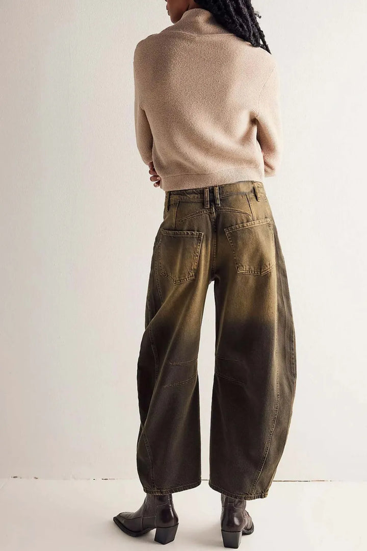 Mid-Rise Baggy Ballon Jeans