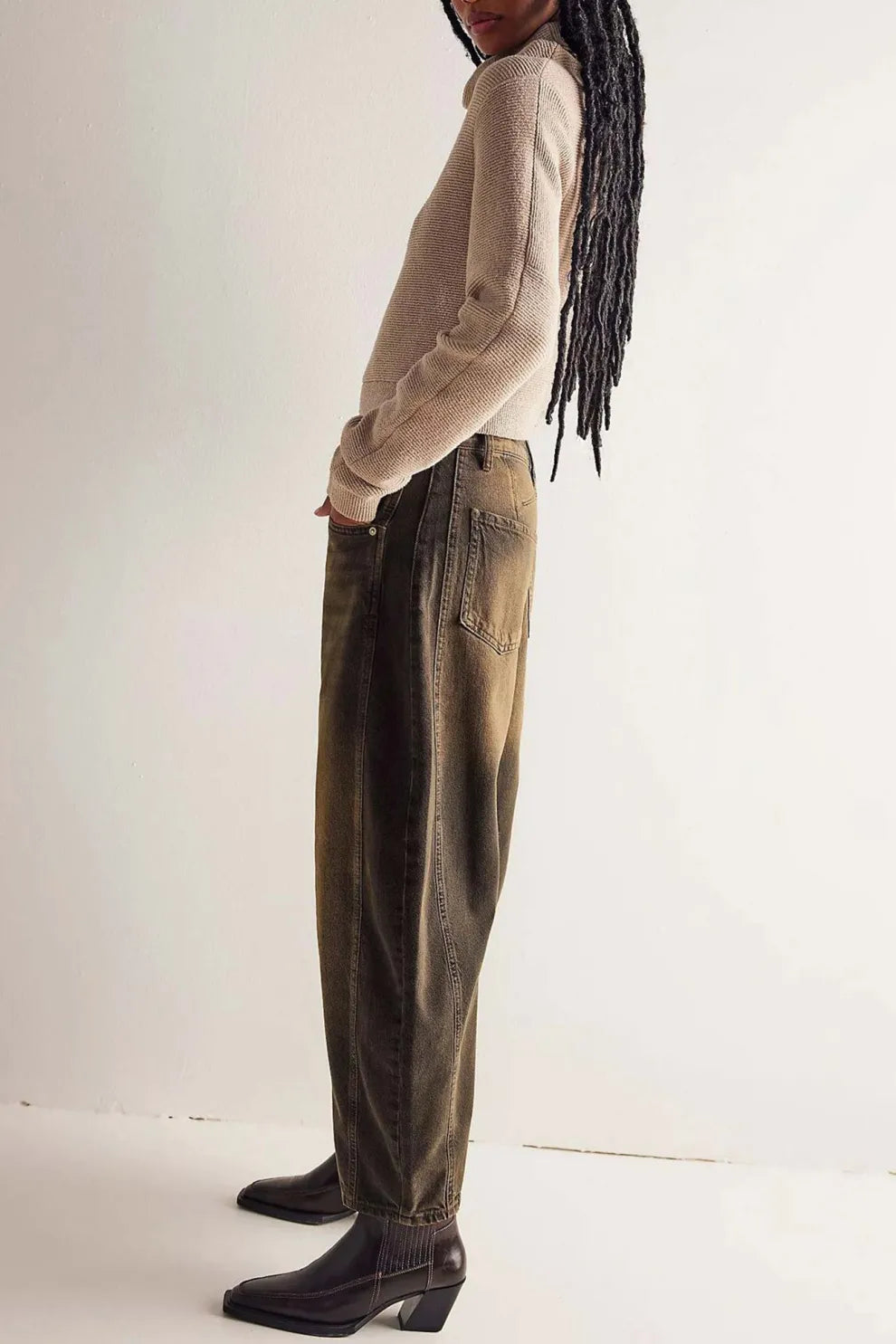 Mid-Rise Baggy Ballon Jeans