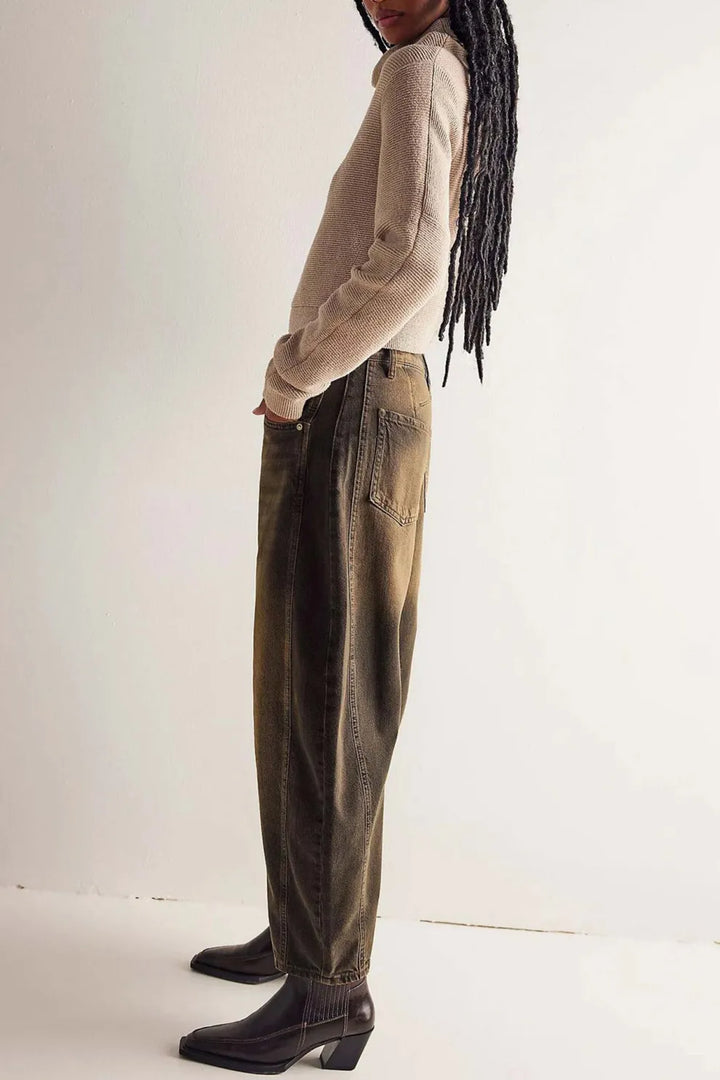 Mid-Rise Baggy Ballon Jeans