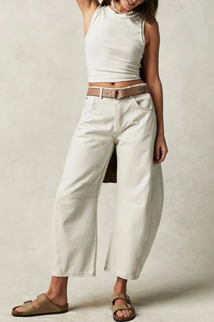 Mid-Rise Baggy Ballon Jeans