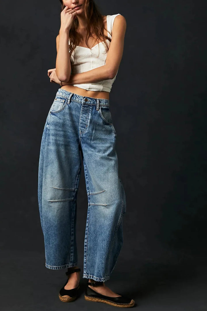 Mid-Rise Baggy Ballon Jeans